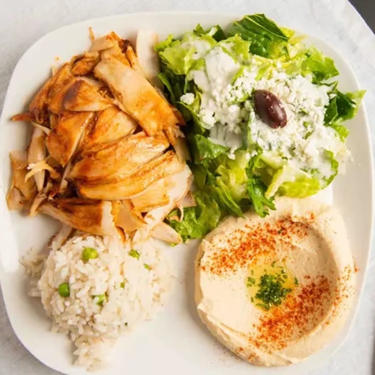 Our Chicken Shawarma Plate with All the Fixings!